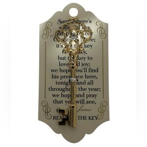 CHRISTMAS KEY GOLD TONE NEW